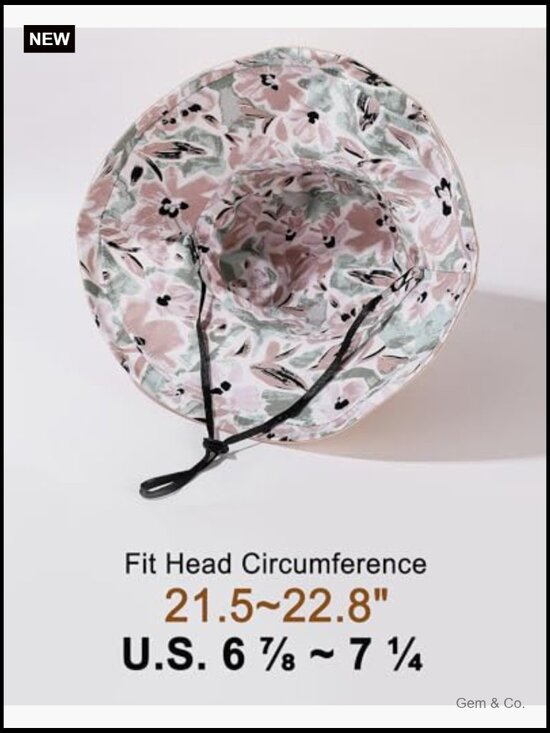 100% Cotton Wide Brim Sun Hat UPF 50+ Packable Bucket Hat Travel Beach Gardening main image 6
